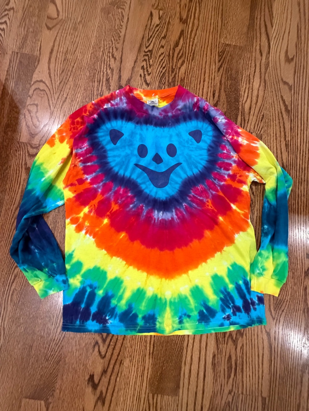Vintage Grateful Dead Tie Dye Bear Head Long Sleeve T Shirt